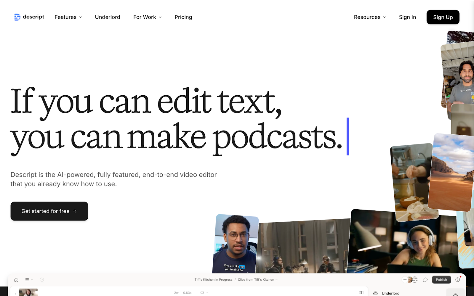 Descript's innovative text-based audio and video editing interface